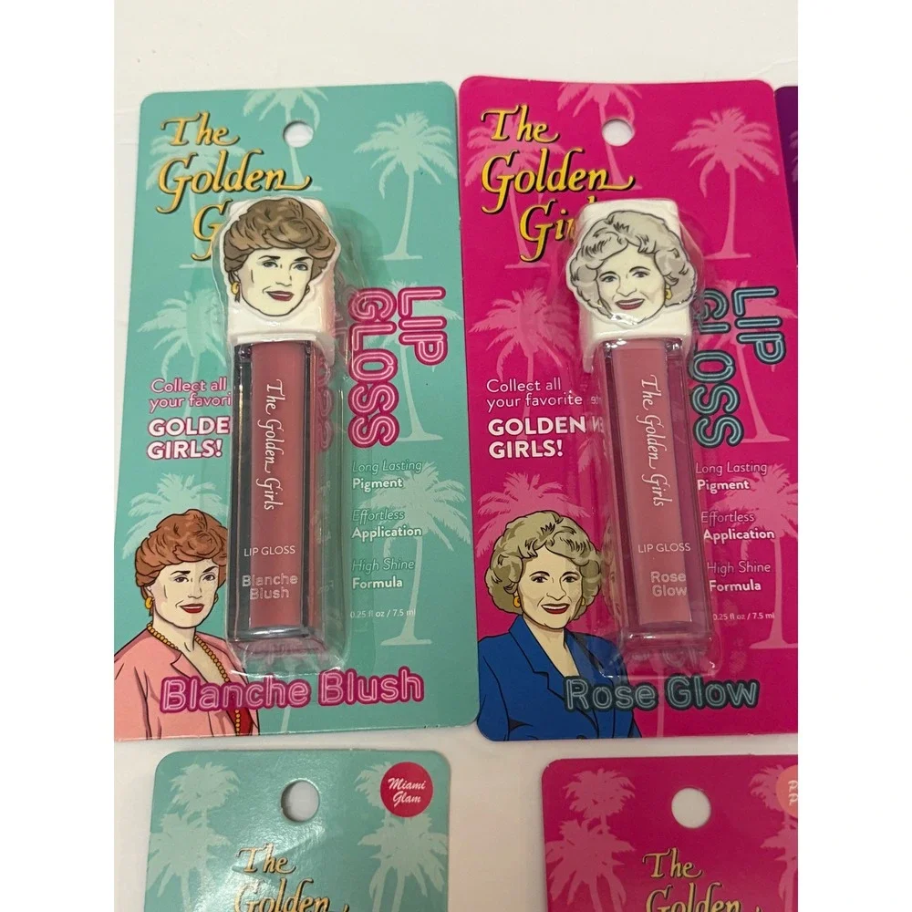 The Golden Girls Lip Gloss Shimmer Set of 8 Blanche Rose Dorothy Sophia NIP